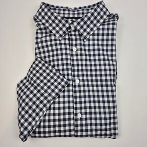 Daniel Hechter Paris Mens XXL Gingham Check Button Down Long Sleeve‎ Shirt NWT